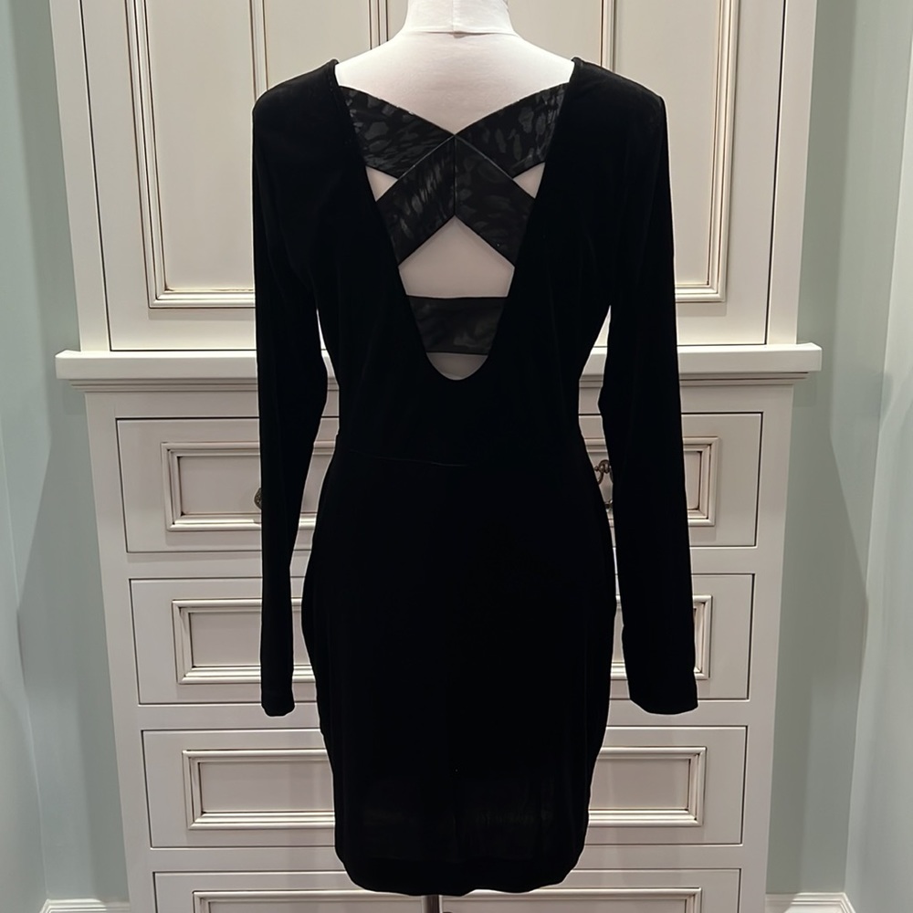 BCBG Black Velvet Cocktail Dress - M